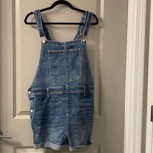 Medium wash overalls